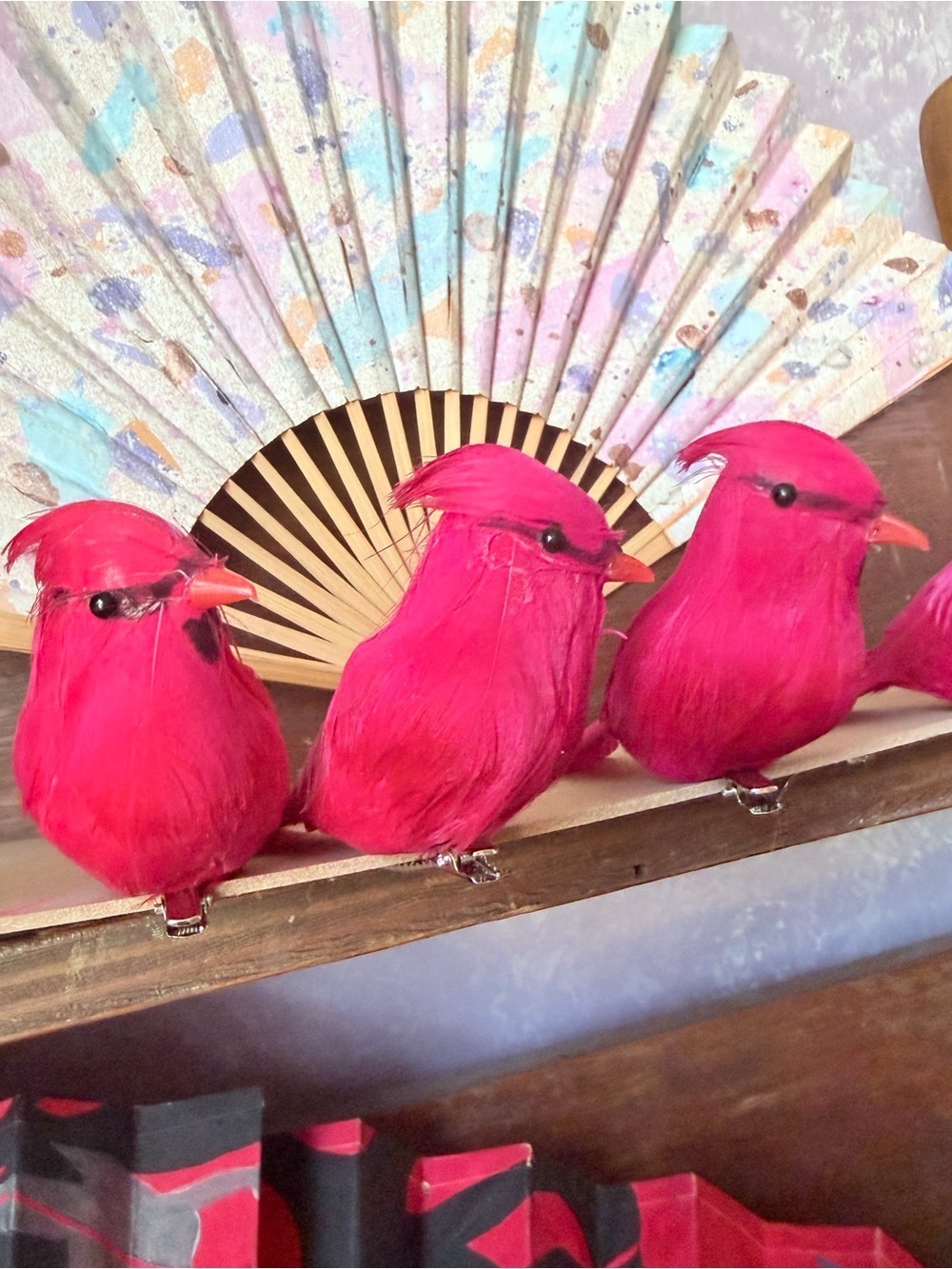 Red Cardinals Bird Clip Ornaments - Set of 6 - Picture 6 of 8